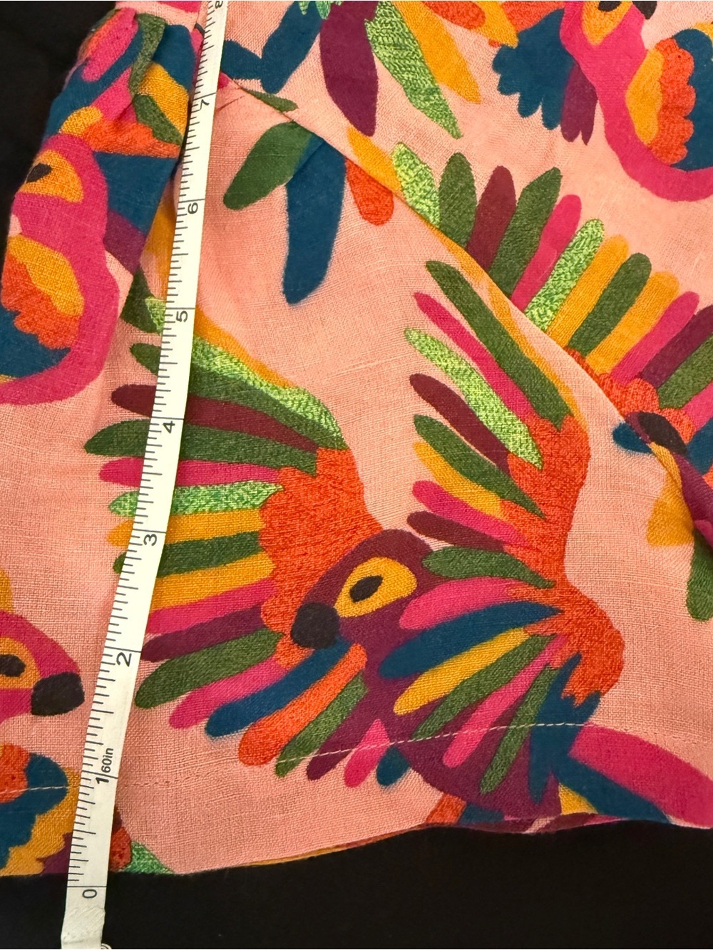 🦋 FARM Rio x Anthropologie| Parrot Print Linen Blend Button Down Shirt XXS - Picture 8 of 10